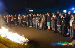 Charity Firewalkers watching as the fire takes hold markintime photography